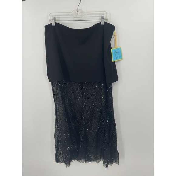 CeCe Sequin Party‎ Dress Black Sleeveless Cocktail skirt - Picture 5 of 14